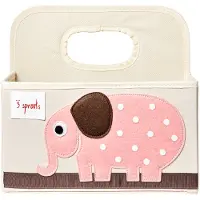 3 Sprouts Panier de stockage av. Poignée - 25x28x26 - Éléphant - - UneTaille - Panier