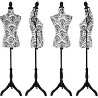 TecTake - Buste de mannequin noir et blanc - réglable en hauteur - 402565