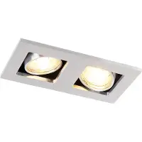 QAZQA Spot encastré rectangulaire en acier 2 lumières - Qure