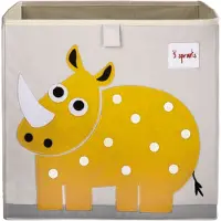 3 Sprouts Boîte de rangement - 33x33x33 - Rhinocéros - - UneTaille - Cageot