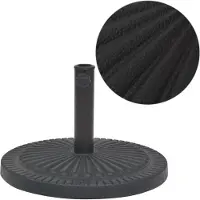 vidaXL Pied de parasol Résine Rond Noir 29 kg
