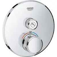 GROHE Thermostat Grohtherm SmartControl avec une vanne d'arrêt, rosette murale ronde, 29118000