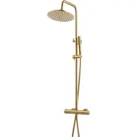 Wiesbaden Caral Ensemble de douche de tête thermostatique en applique en laiton brossé PVD 29.5956