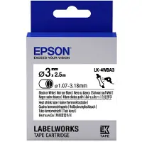 Epson LK-4WBA3 ruban thermorétractable - noir sur blanc 3 mm (d'origine)