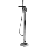 Beliani Mitigeur de baignoire autoportant chromé argenté 115 cm moderne