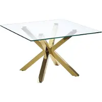 Beliani Table basse laquée or 70 x 70 cm pieds métal brillant chambre salon style moderne