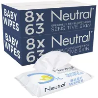 Neutral 0% Baby Wipes - Parfumvrij - 100% plasticvrij en biologisch afbreekbaar - 16 x 52 stuks (16 x 52 pcs)