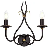 Elstead Lighting Applique murale rustique Windermere, couleur rouille dorée, 2xE14x60W, métal, dimensions : 36,5 x 33,7 x 16 cm, IP20, Elstead