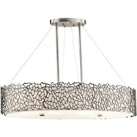Elstead Lighting Silver Coral Lampe à suspendre E27 quadruple 18cm ovale étain classique (E27)