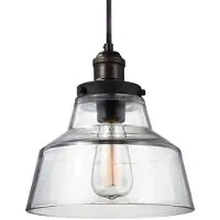 Elstead Lighting Suspension Baskin, laiton vieilli, 1xE27x60W, verre, dimensions : 209 x 25,4 x 25,4 cm, IP20, Feiss