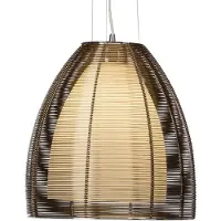 Brilliant Lampe Relax Suspension 30 cm bronze/chrome | 1x A60, E27, 60 W, ampoules normales à incandescence | Hauteur réglable / câble raccourcissable | Compatible avec les ampoules LED