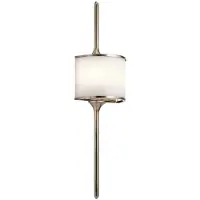 Elstead Lighting Applique de salle de bains Mona, style classique, étain-blanc, 2xG9x3,5W, métal, dimensions : 76,2 x 20,4 x 11,7 cm, IP44,