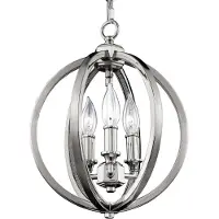 Elstead Lighting Suspension Corinne, nickel poli, 3xE14x60W, métal, dimensions : 198,8 x 28,6 x 28,6 cm, IP20, Feiss