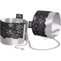 Fifty Shades of Grey - menottes en satin - argent