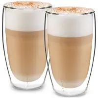 Klarstein Carajillo verres thermos à double paroi en verre borosilicaté fait main 450 ml