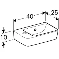 Geberit Renova Compact lave-mains compact avec trou de robinet à gauche avec trop-plein 40x25x15cm blanc 276240000
