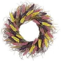 Shumee Couronne de porte multicolore avec fleurs artificielles ø 50 cm CANDELARIA