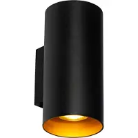 QAZQA Applique murale design noire avec intérieur doré GU10 50mm - Sab