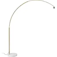 QAZQA Lampe à arc en laiton avec base en marbre blanc réglable - XXL