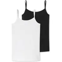 Schiesser Maillot de corps noir / blanc