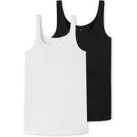 Schiesser Maillot de corps noir / blanc