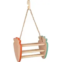 Flamingo Râtelier à foin en bois, rose saumon/vert Frado