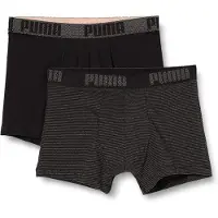 Puma Birdfeet Stripe Men's Boxers (2 Pack) Cale?on, Combo Noir, S (Lot de 2) Homme