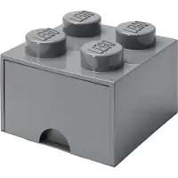 LEGO La brique 4 tenons avec tiroir - gris foncé