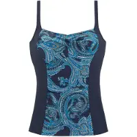 LASCANA Haut de tankini bleu / gentiane / orange / blanc