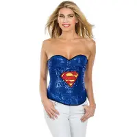 Rubies Supergirl Blue Sequin Corset L