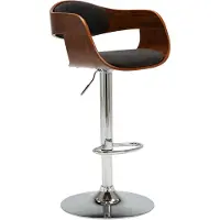vidaXL Tabouret de bar gris bois courbé et tissu