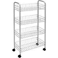 Metaltex Keuken/Badkamer Opbergtrolley Ascona 41x23x84 cm Wieltjes