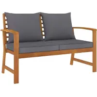 vidaXL Banc de jardin 120 cm avec coussins gris foncé en bois massif d'acacia