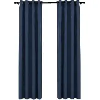 vidaXL Rideaux occultants Aspect lin avec œillets 2 pcs Bleu 140x245cm
