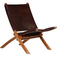 vidaXL Chaise Relax Pliable Marron Cuir Véritable