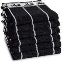 DDDDD Torchons DDDDD Bont Noir et Blanc (Lot de 6