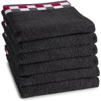 DDDDD Torchons DDDDD Carré Anthracite (Lot de 6)