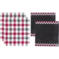 DDDDD Set Serviette/Torchon de Cusine DDDDD Carré Anthracite