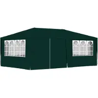 vidaXL Tente de réception avec parois latérales 4x6 m Vert 90 g/m²