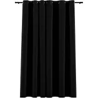 vidaXL Rideau occultant Aspect de lin avec œillets Noir 290x245 cm
