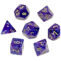 Chessex Poly 7 Cube Set : Violet brillant / Or