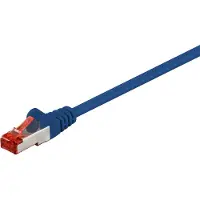 Goobay wentronic - Cordon de raccordement - RJ-45 (M) pour RJ-45 (M) - 15 cm - SFTP, PiMF - CAT 6 - sans halogène, rond, bloqué - bleu