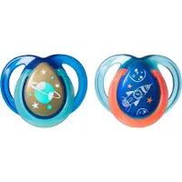 Tommee tippee silicone soother NIGHT STYLE, 0-6 mois, 2 pcs, 43336103 (2x, 0 - 6 Mois)