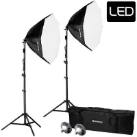 Bresser BR-2860 LED Kit d'éclairage lumière du jour 2x50W