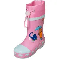 Playshoes Bottes en caoutchouc 'Maus & Elefant' bleu marine / bleu clair / orange / rose