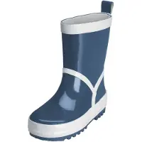 Playshoes Bottes en caoutchouc bleu foncé / blanc