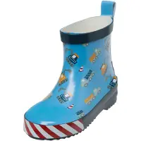Playshoes Bottes en caoutchouc 'Baustelle' bleu marine / bleu clair / rouge / blanc