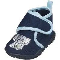 Playshoes Pantoufle 'Elefant' marine / bleu clair / gris clair