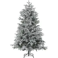 Shumee Arbre de Noël artificiel blanc PVC base métal 180 cm branches enneigées style scandinave