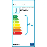 Eglo Pasteri Lampadaire 158cm avec abat-jour en tissu blanc